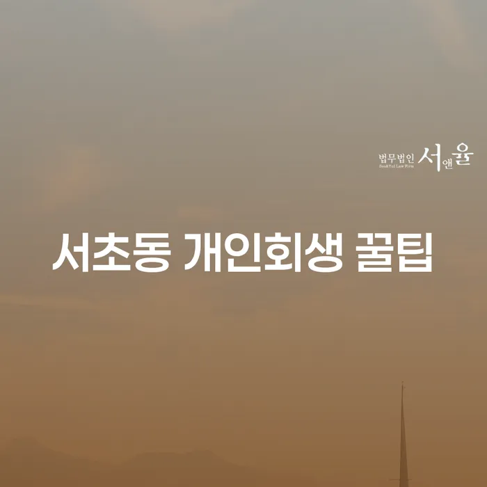 서초동 개인회생 꿀팁