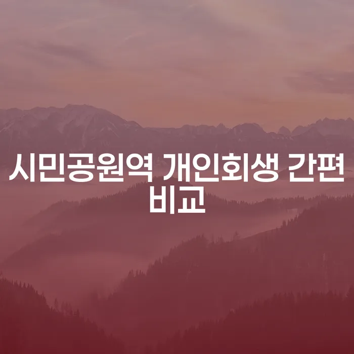 시민공원역 개인회생 간편비교