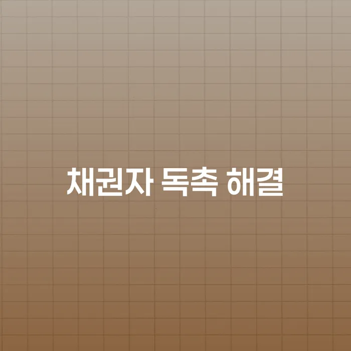 채권자 독촉 해결, 어떻게 하면 좋을까요?