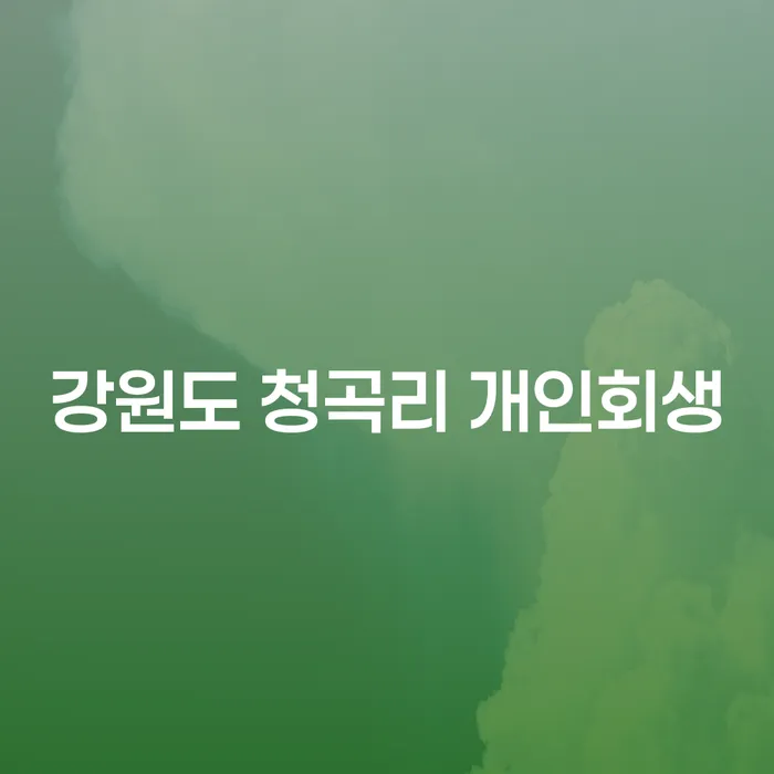 강원도 청곡리 개인회생 신청이 꼭 필요한 이유는?